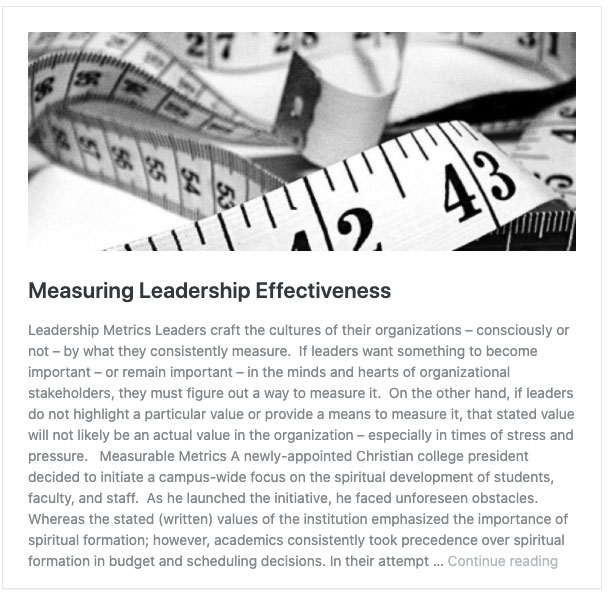 Measuring Leadership Effectiveness
